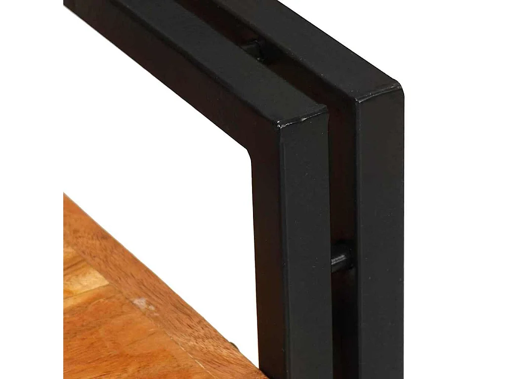 Table de chevet 2 pcs Marron et noir Bois massif d'acacia