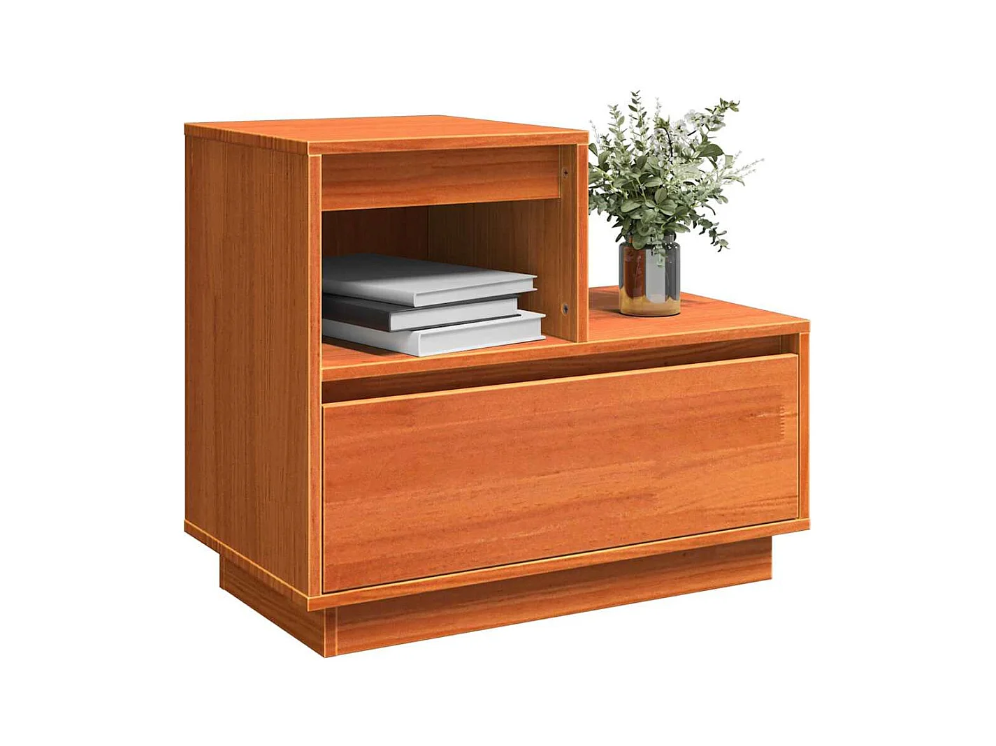 Cabinet de chevet avec tiroir Marron cire 60 x 34 x 51 cm