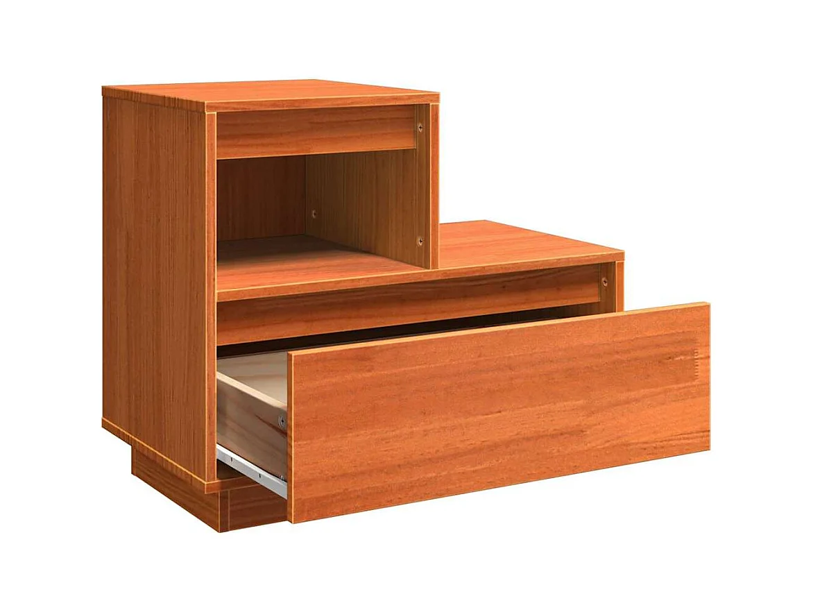 Cabinet de chevet avec tiroir Marron cire 60 x 34 x 51 cm