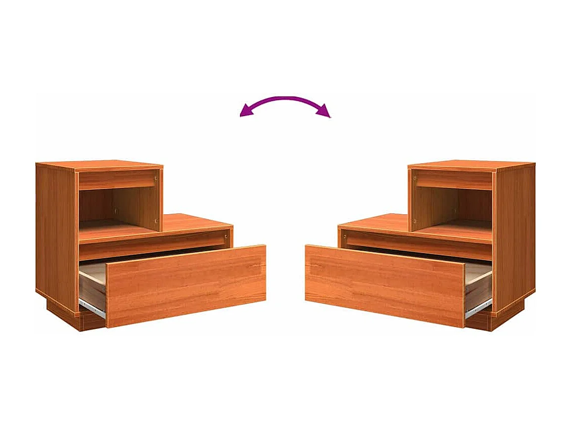 Cabinet de chevet avec tiroir Marron cire 60 x 34 x 51 cm