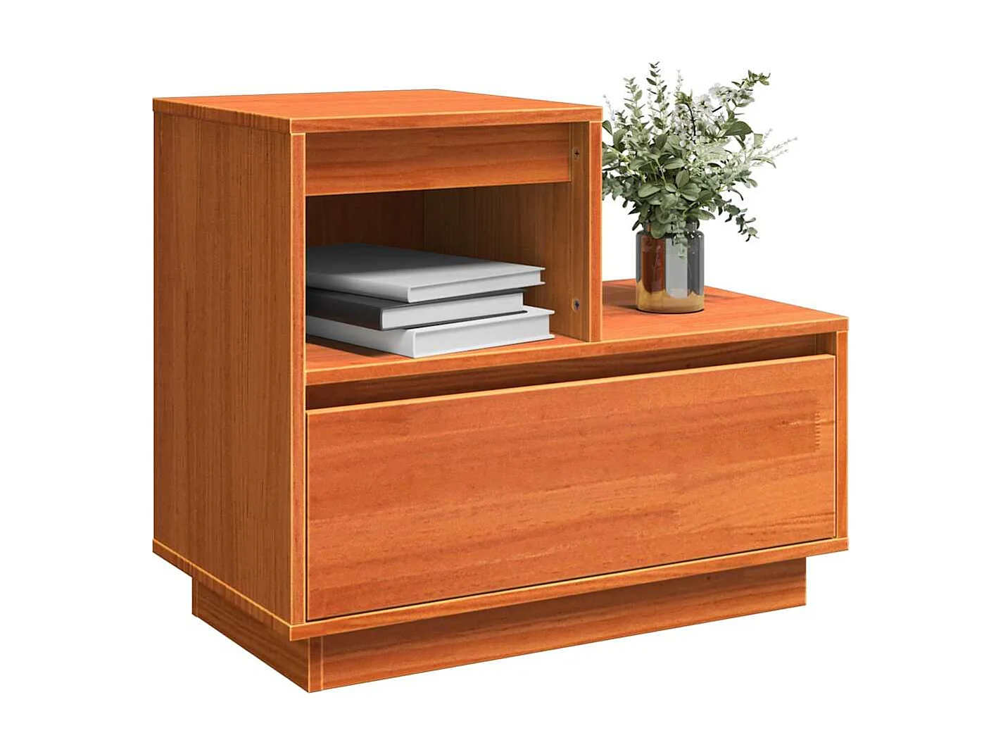 Nachtkastje met lade Wax bruin 60 x 34 x 51 cm