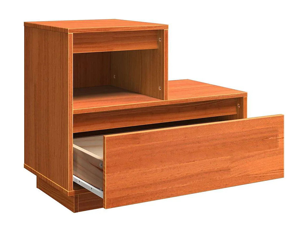 Nachtkastje met lade Wax bruin 60 x 34 x 51 cm