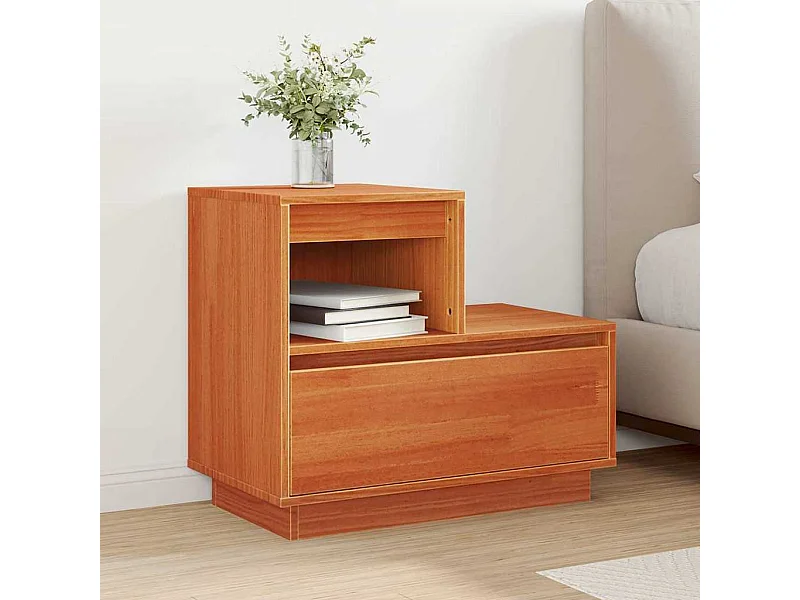 Nachtkastje met lade Wax bruin 60 x 34 x 51 cm