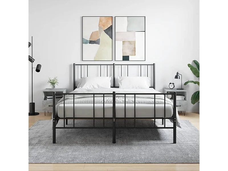 Mesitas de noche 2 piezas gris hormigón 40x35x47,5cm madera de ingeniería