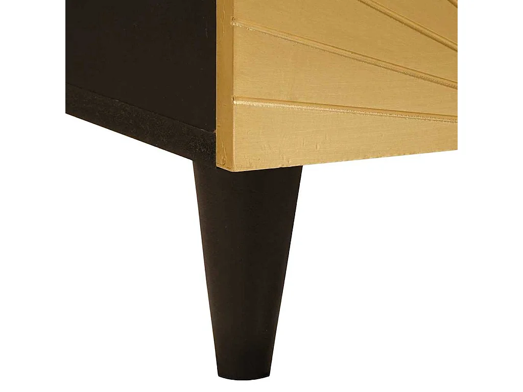 Mesita de noche con cajón 2 uds Negro y dorado 40 x 33,5 x 46 cm