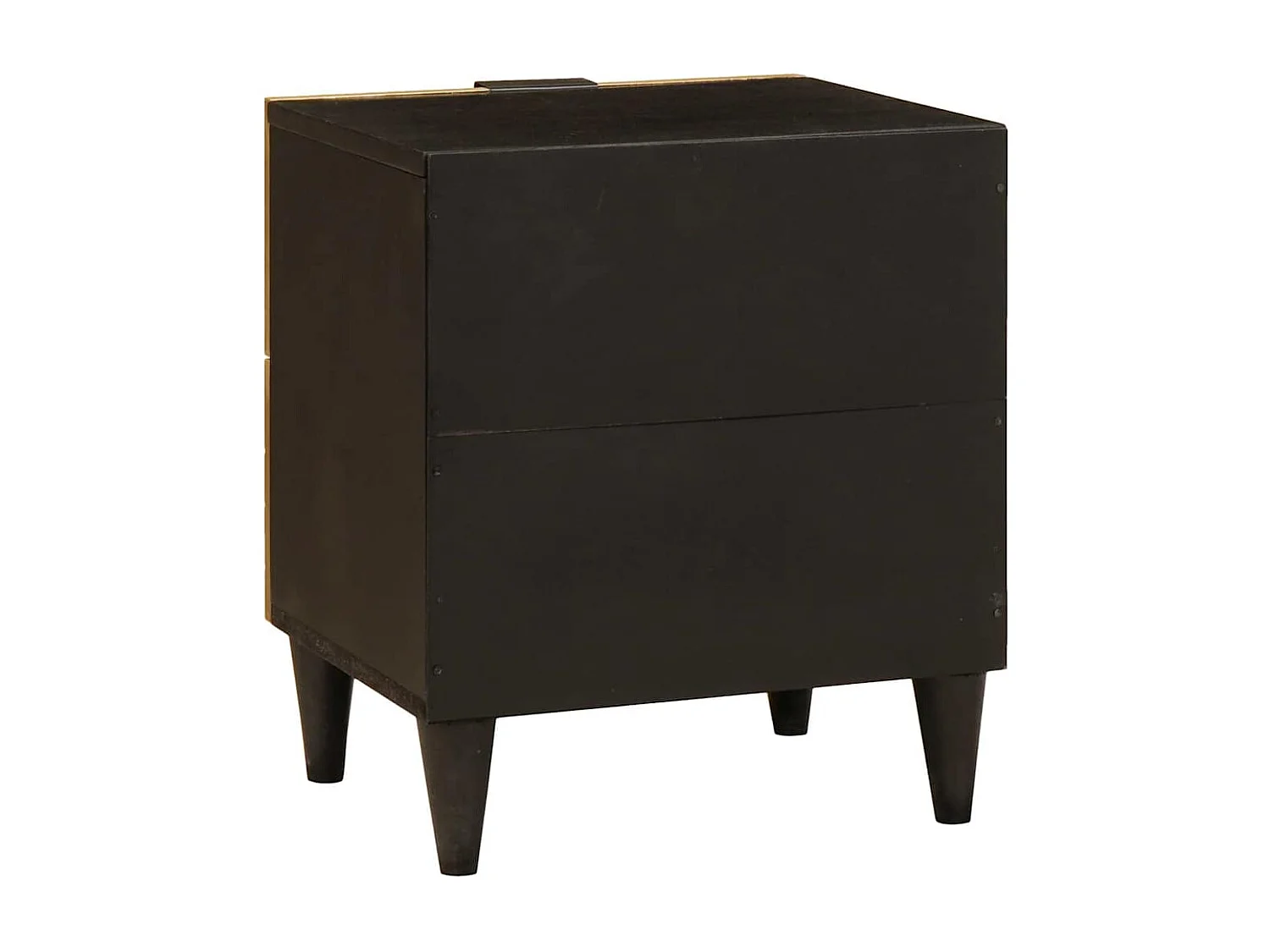 Table de chevet avec tiroir 2 pcs Noir et or 40 x 33.5 x 46 cm