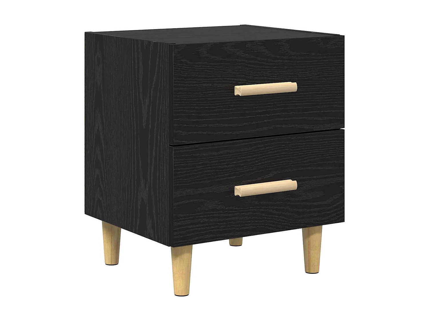 Bedkast met lade 2 stuks Zwarte eik 40 x 35 x 47,5 cm