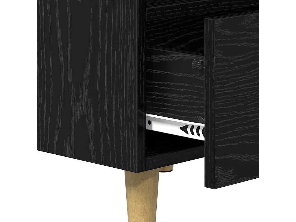 Bedkast met lade 2 stuks Zwarte eik 40 x 35 x 47,5 cm