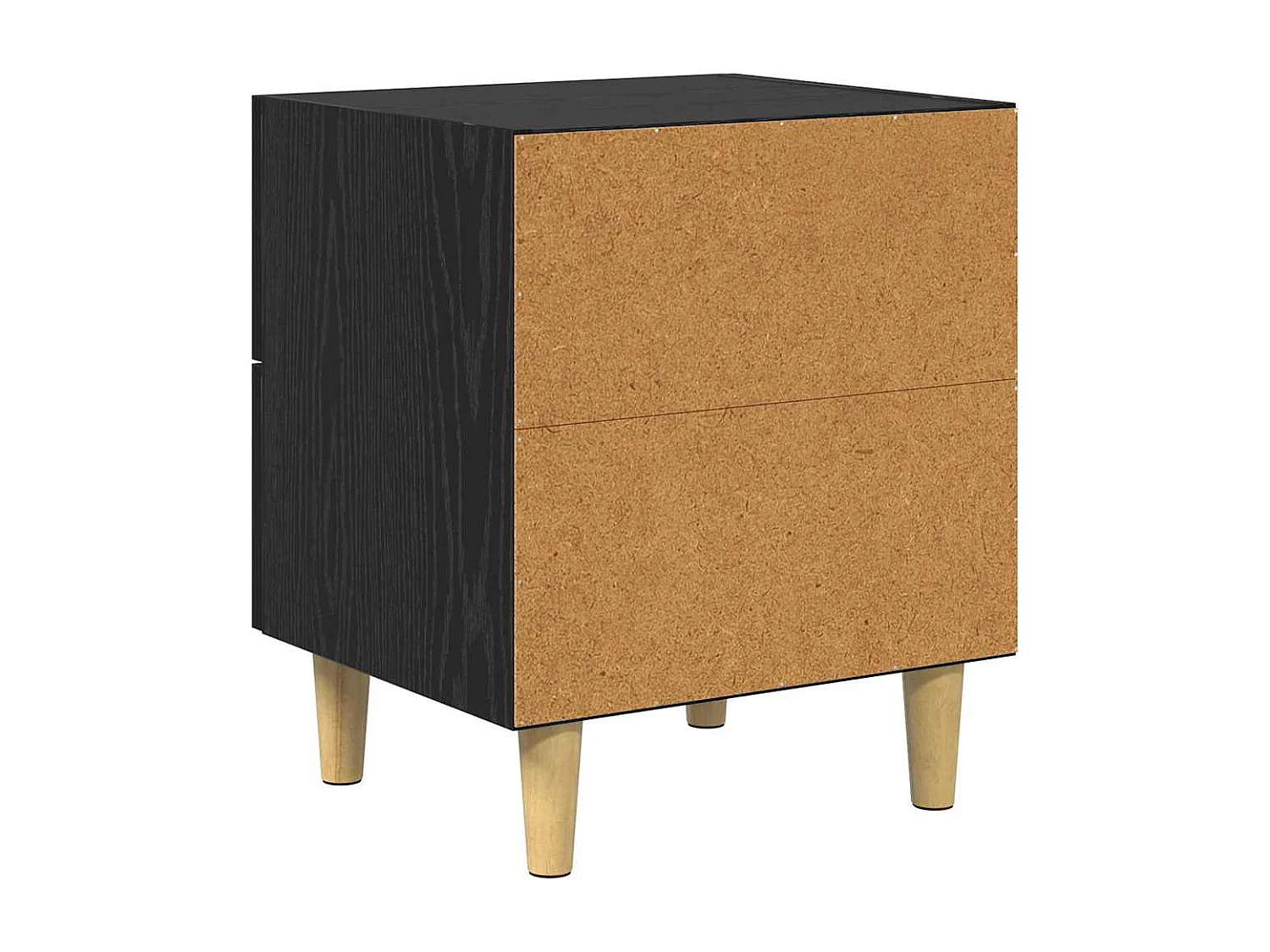 Bedkast met lade 2 stuks Zwarte eik 40 x 35 x 47,5 cm