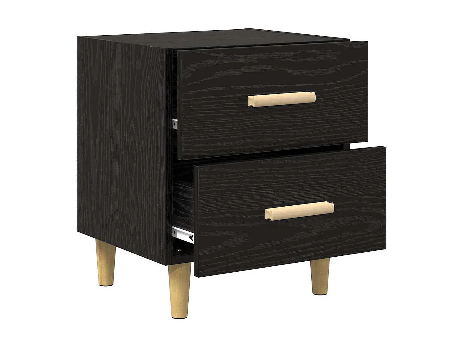 Armoire de lit avec tiroir 2 pcs Chêne noir 40 x 35 x 47.5 cm
