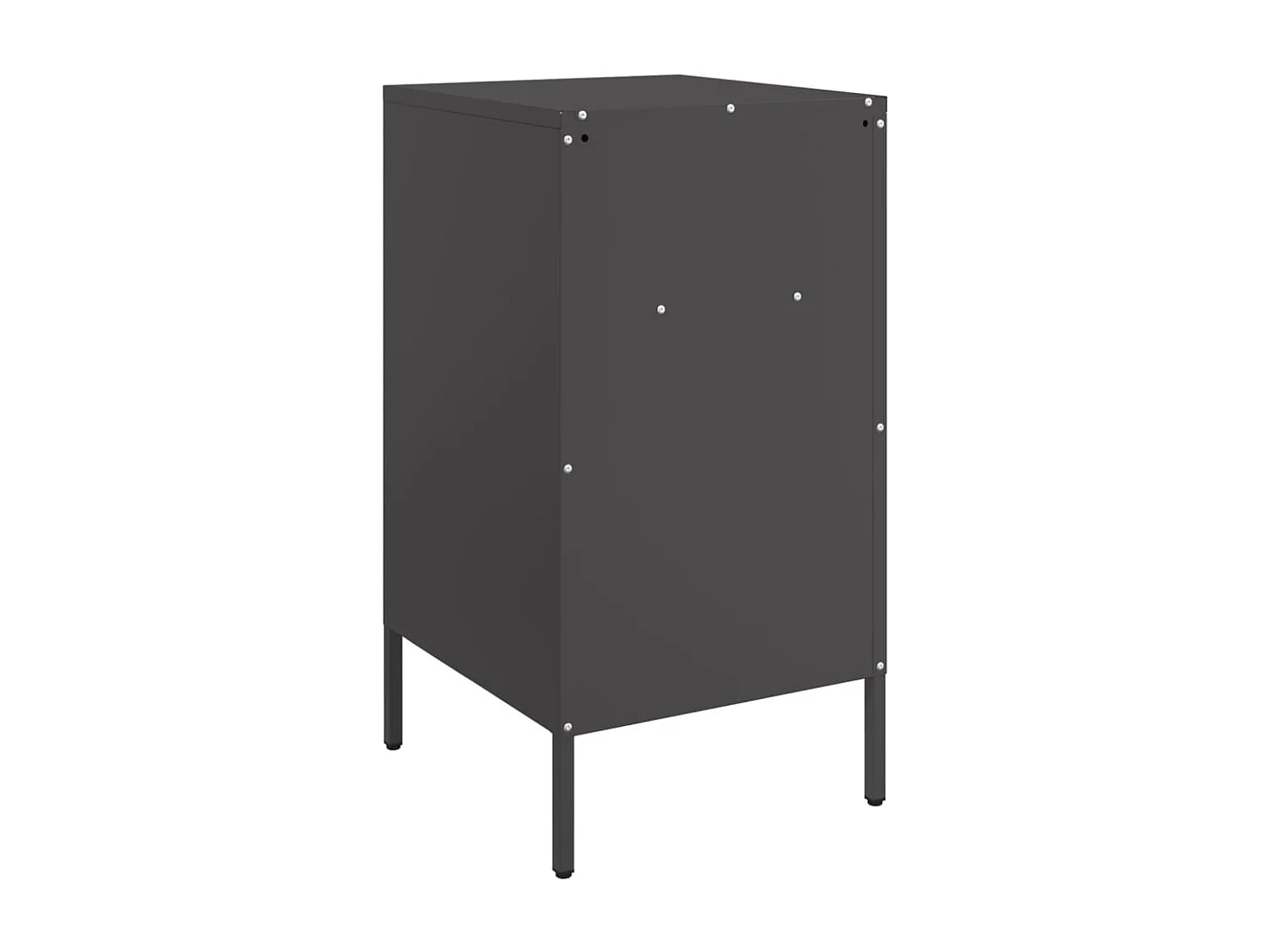 Mesita de noche negra de acero 36x39x68 cm