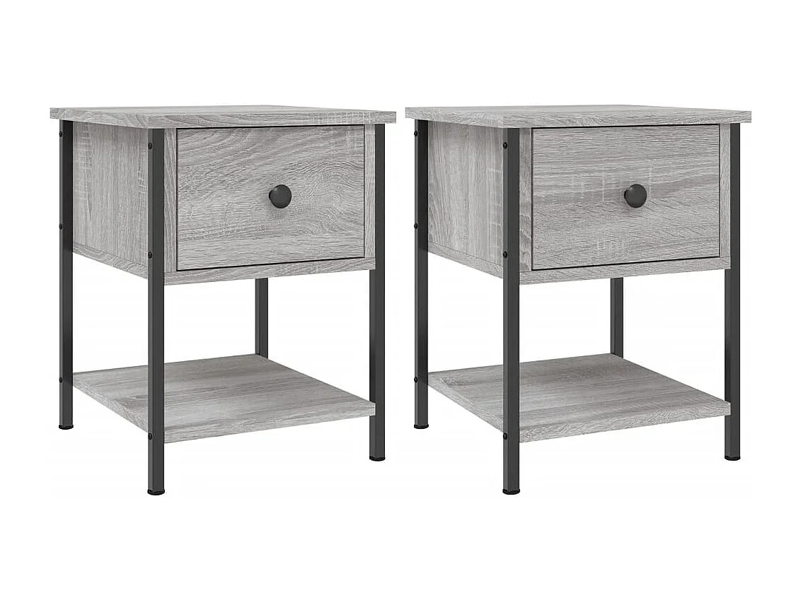 Tables de chevet 2 pcs sonoma gris 34x35,5x45cm bois ingénierie