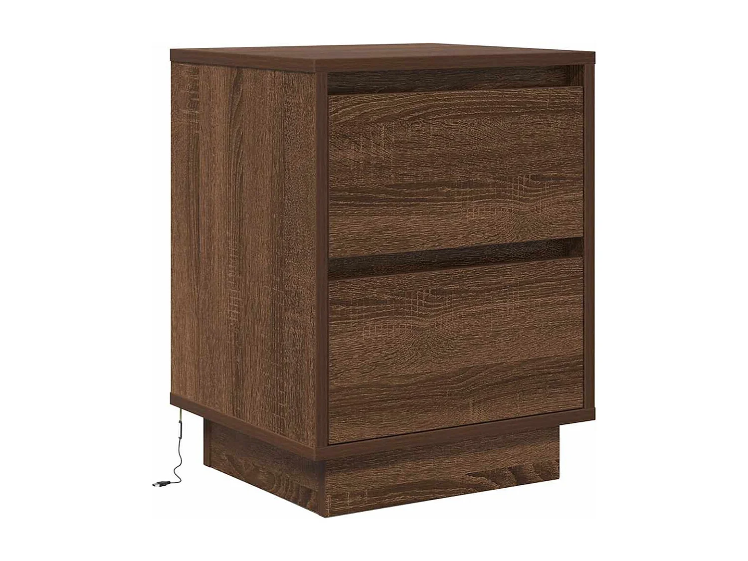 Tables de chevet avec lumières LED 2pcs chêne marron 38x34x50cm