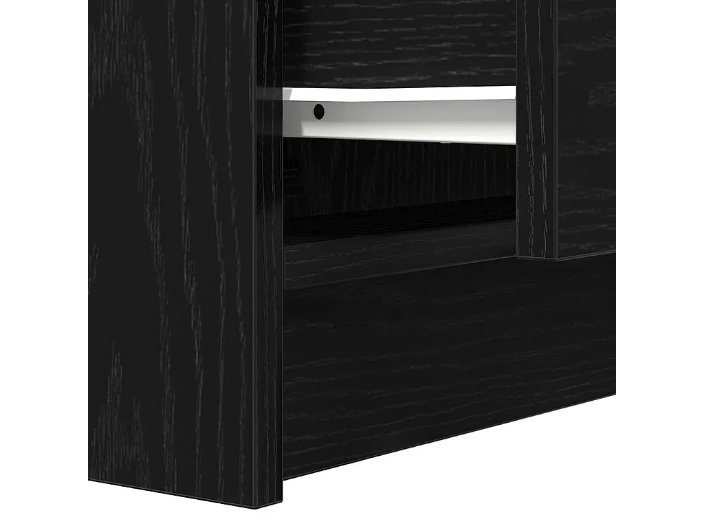 Comodino con 2 cassetti nero 38x34x80 cm