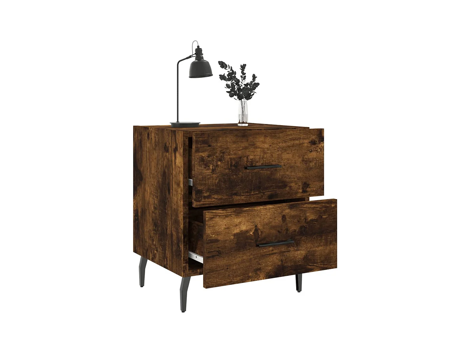 Comodino in rovere affumicato 40x35x47,5 cm in legno ingegnerizzato