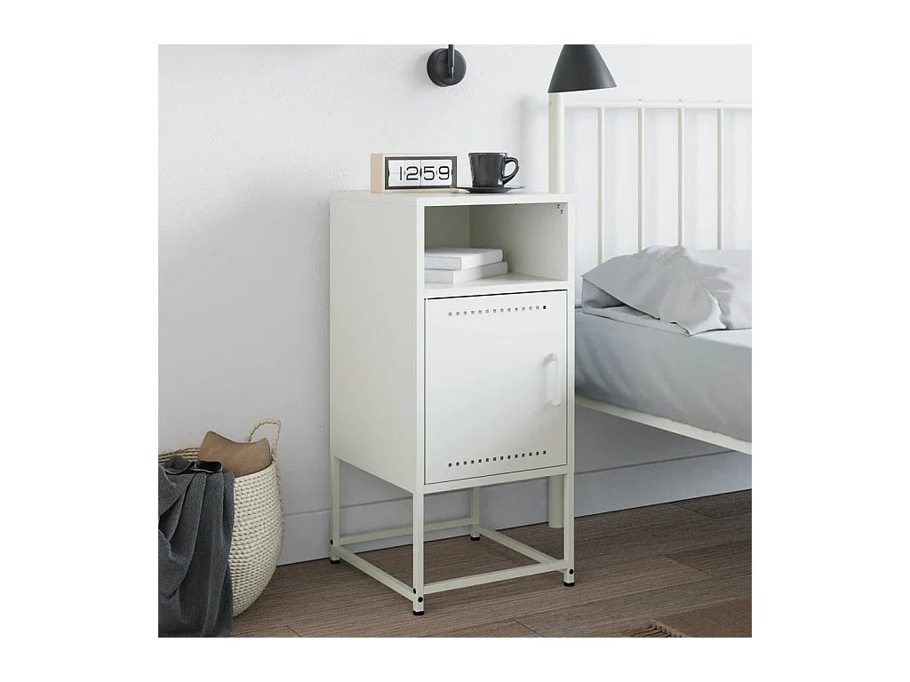 Wit nachtkastje 36x39x78 cm staal