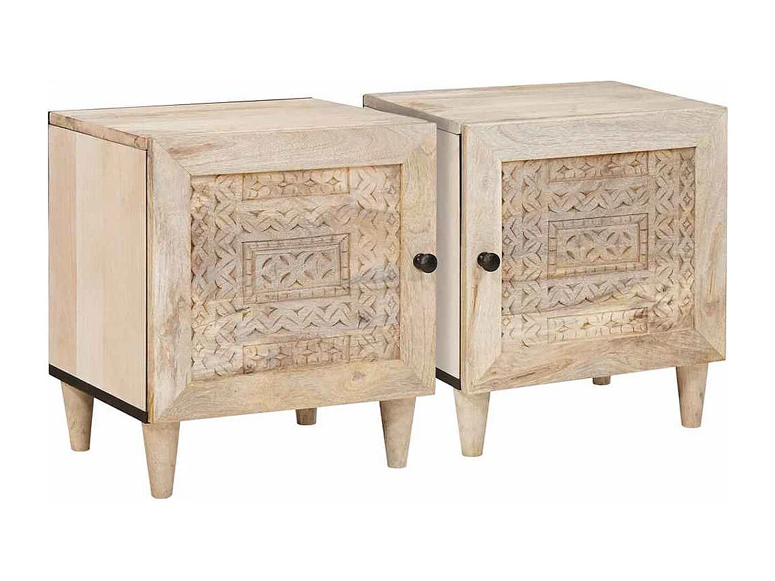 Nachtkastje 2 stuks Beige 40 x 33 x 46 cm