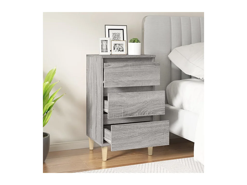 Mesita de noche Sonoma gris 40x35x70 cm madera de ingeniería