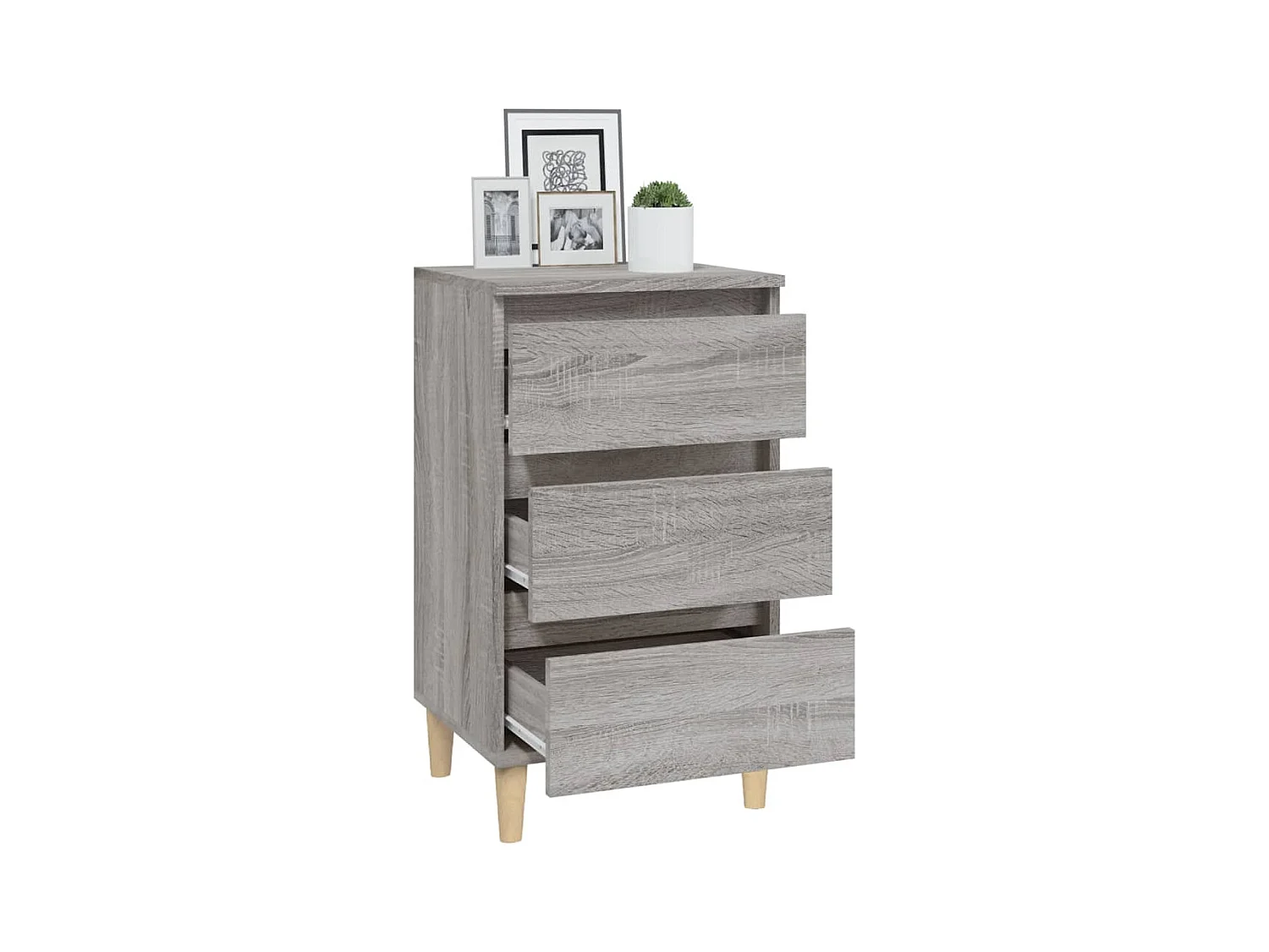 Mesita de noche Sonoma gris 40x35x70 cm madera de ingeniería