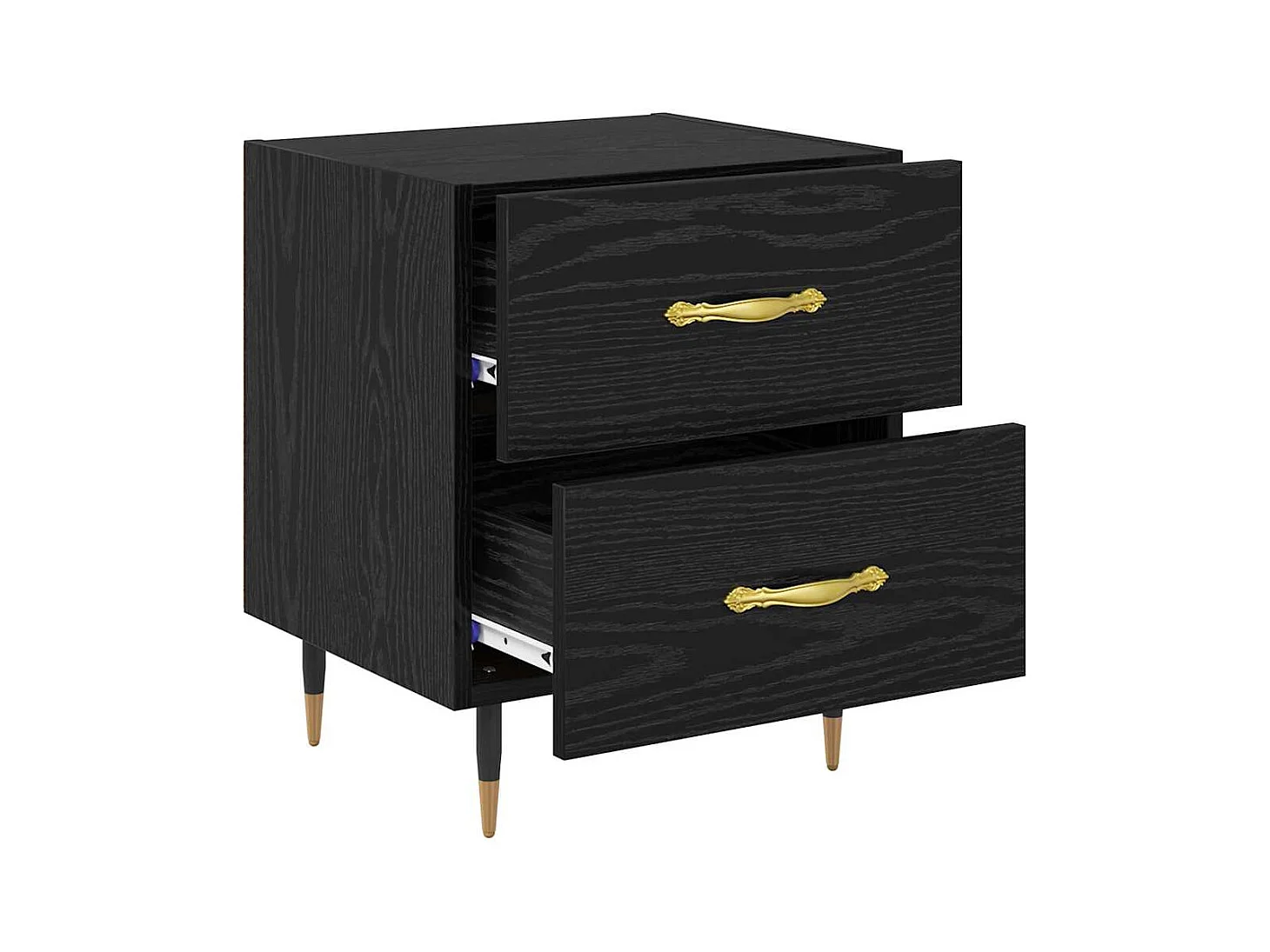 Comodino 2 pezzi Rovere nero 40 x 35 x 47,5 cm