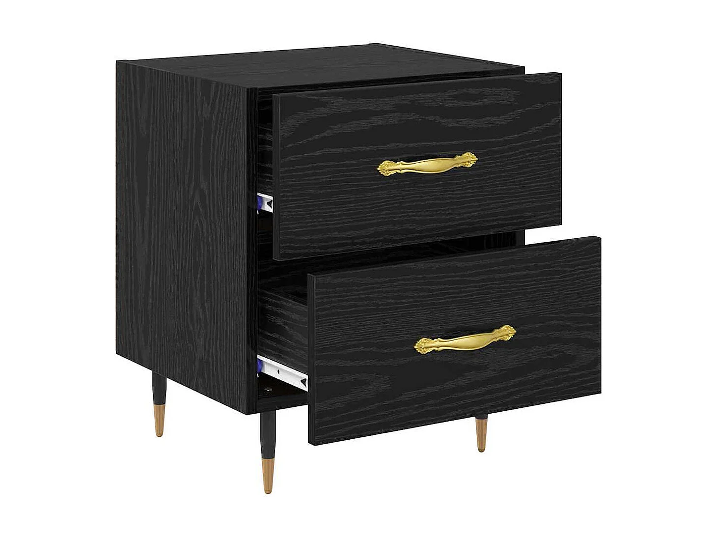 Nachtkastje 2 stuks Zwarte eik 40 x 35 x 47,5 cm