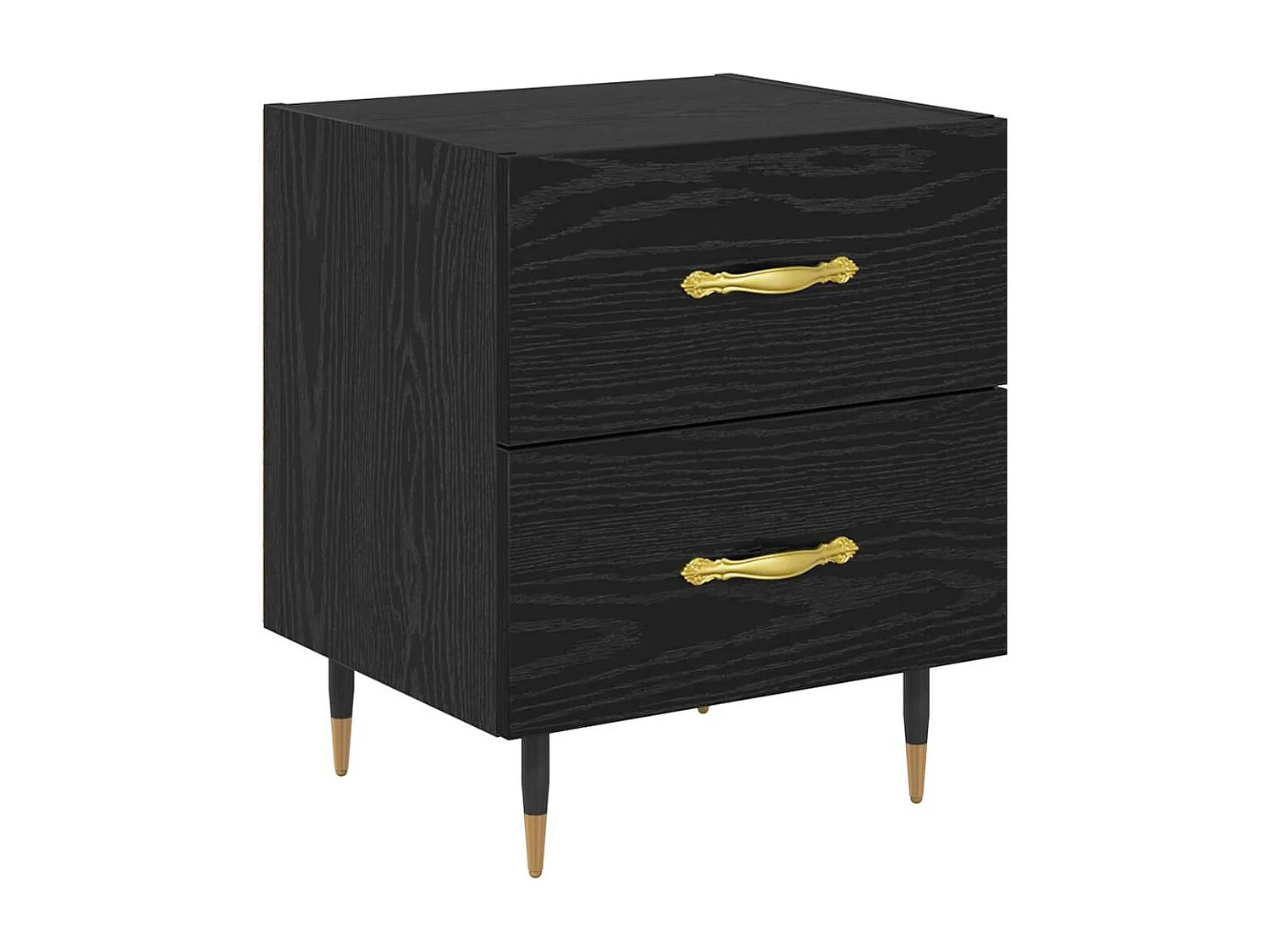 Nachtkastje 2 stuks Zwarte eik 40 x 35 x 47,5 cm