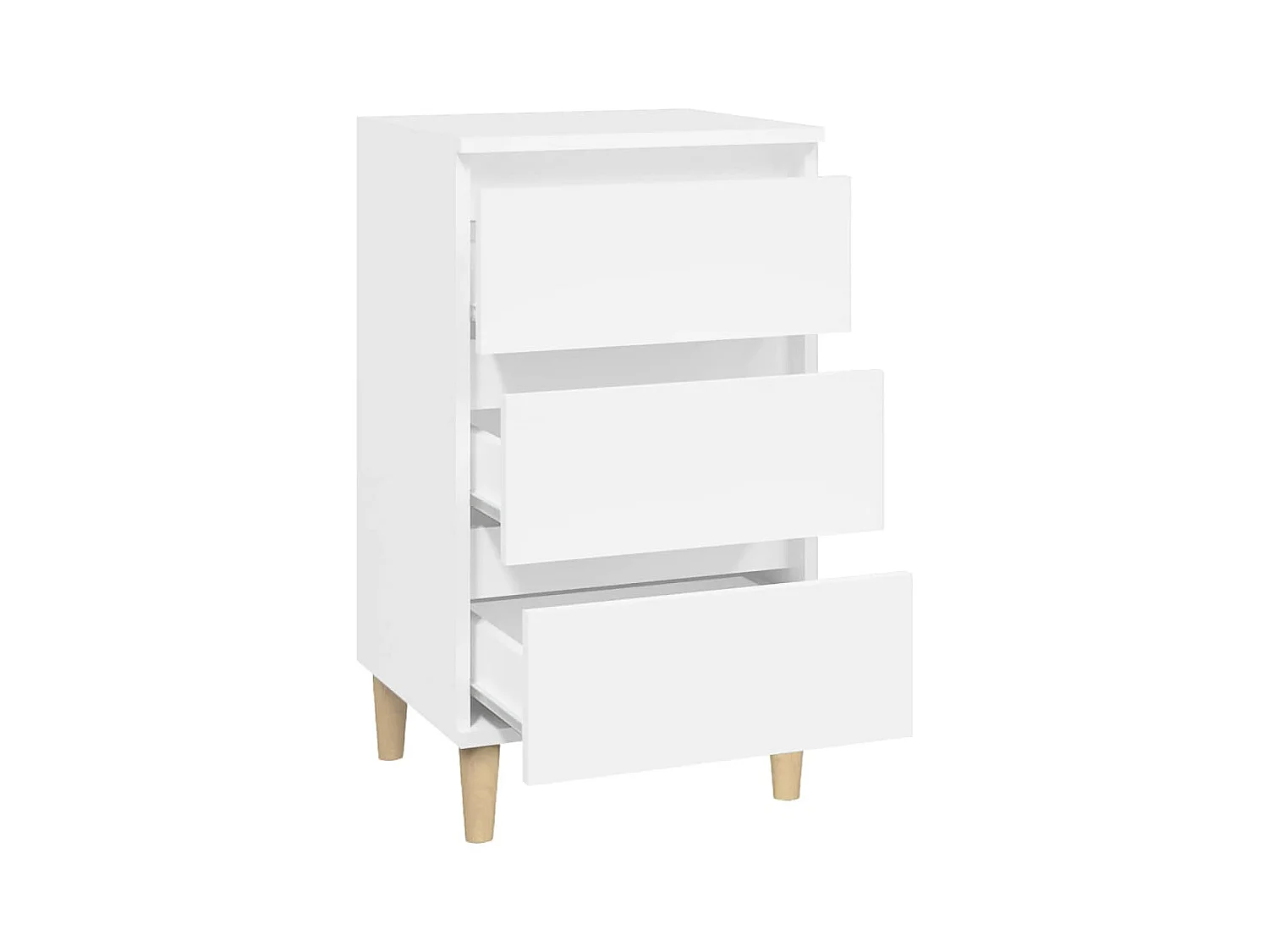 Comodino bianco 40x35x70 cm in legno ingegnerizzato