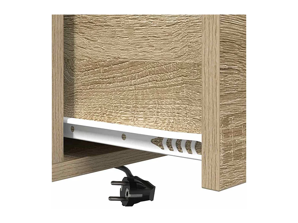 Mesita de noche de roble Sonoma con estación de carga