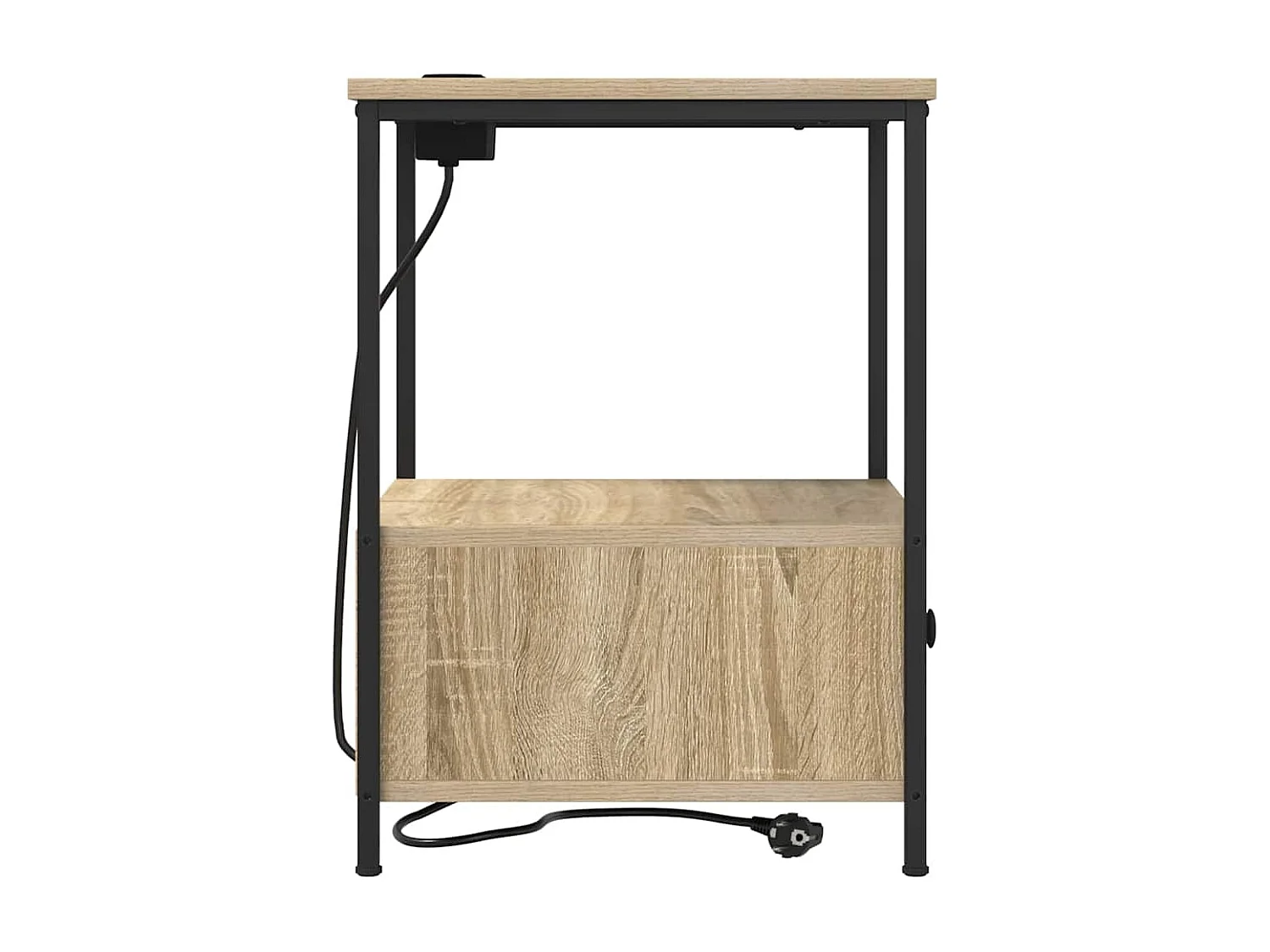 Table de nuit avec station de chargement Chêne sonoma