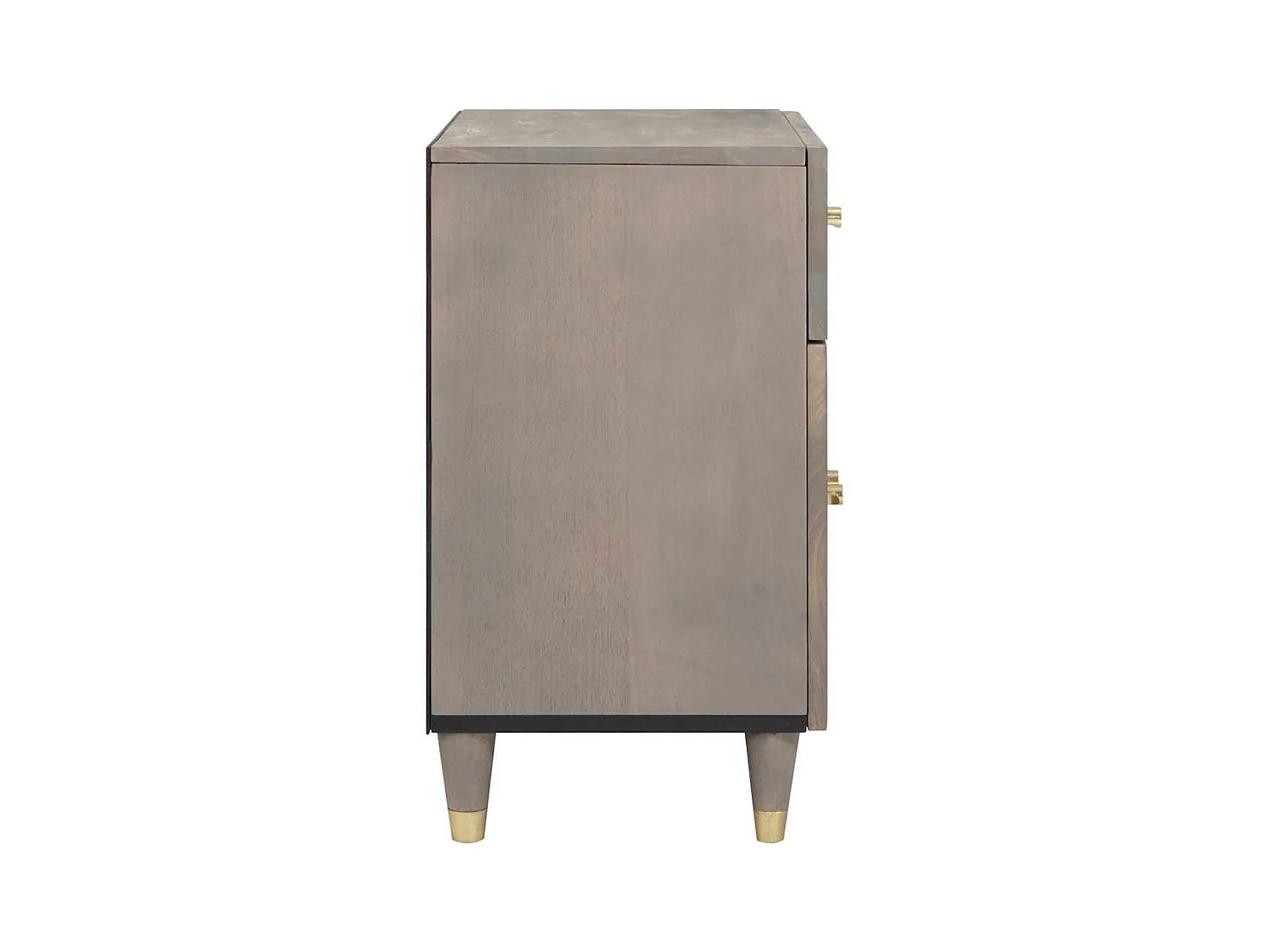 Mesilla de noche Gris 50 x 33 x 60 cm madera maciza de mango