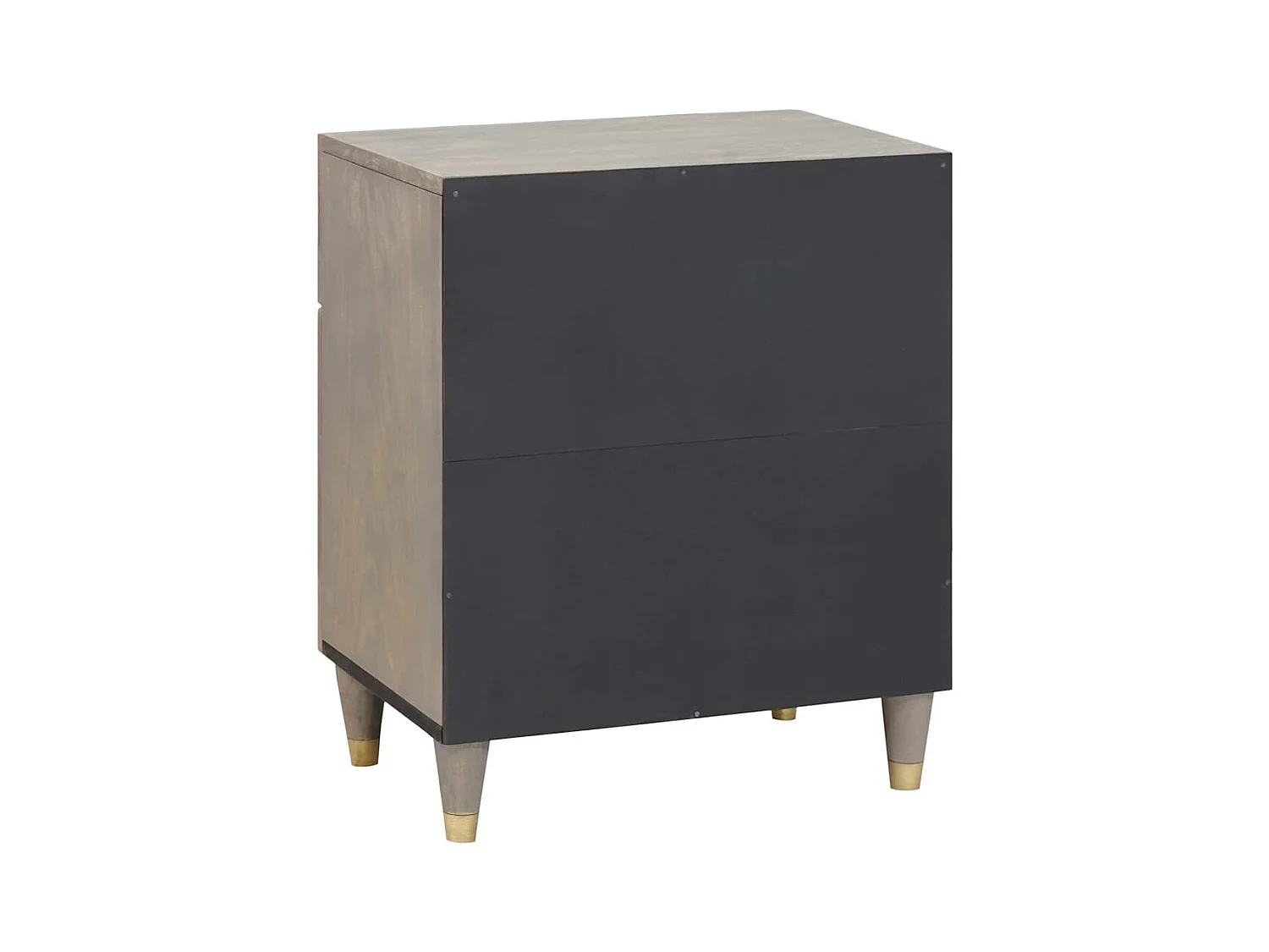 Mesilla de noche Gris 50 x 33 x 60 cm madera maciza de mango