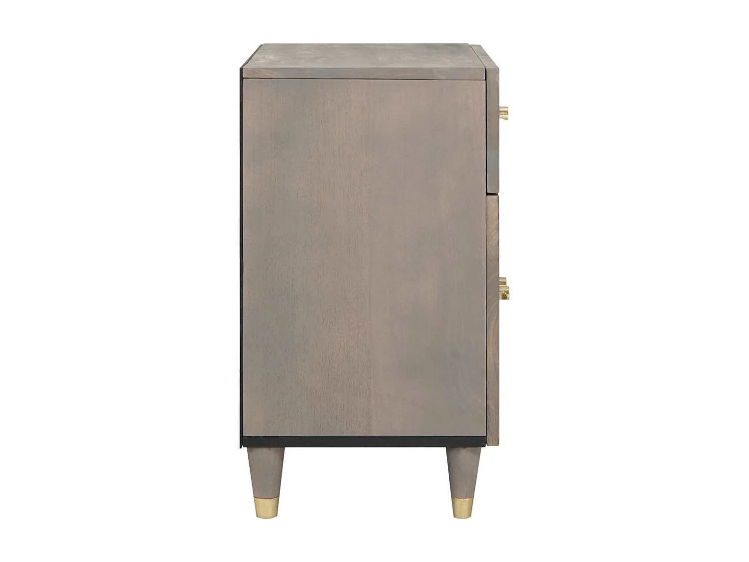 Cabinet de chevet Gris 50 x 33 x 60 cm bois de manguier massif