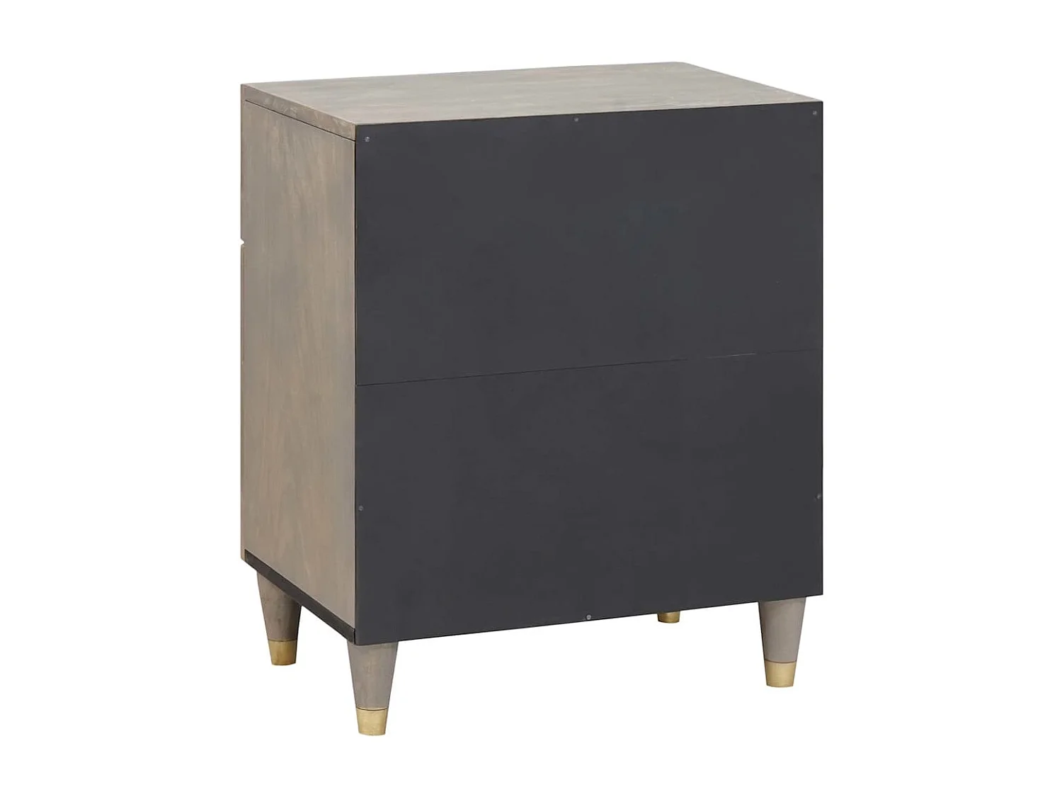 Cabinet de chevet Gris 50 x 33 x 60 cm bois de manguier massif