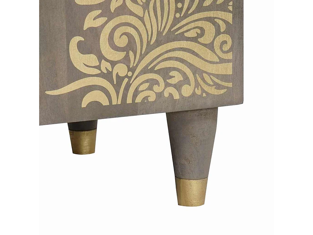 Cabinet de chevet Gris 50 x 33 x 60 cm bois de manguier massif