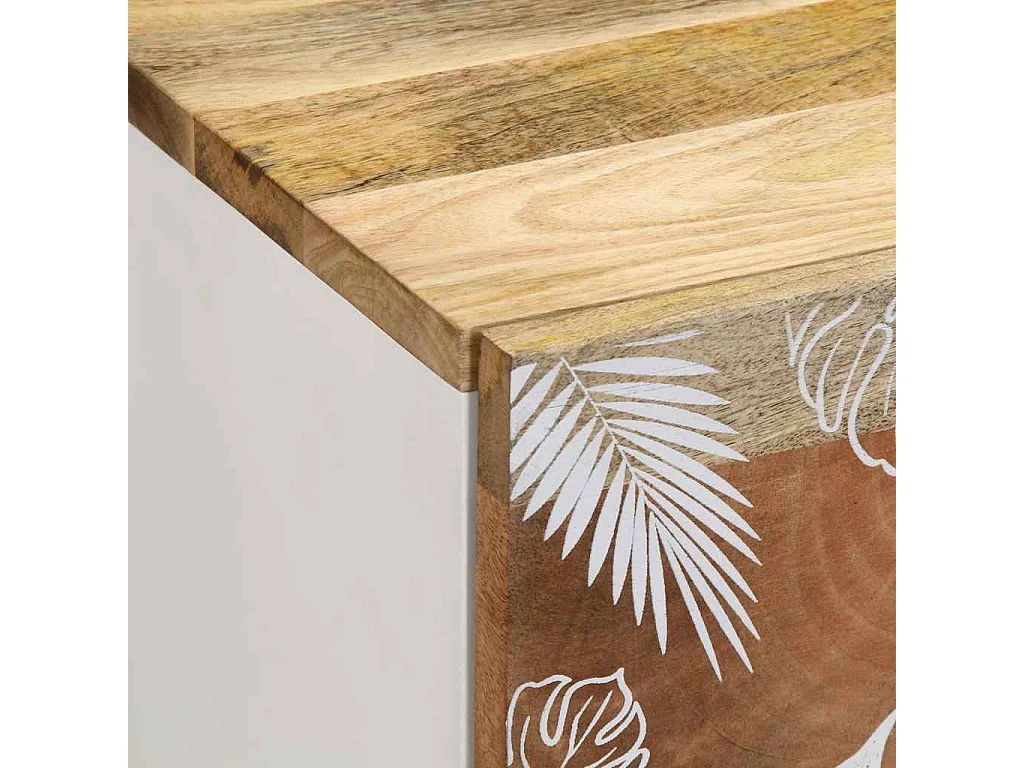 Comodini 2 pezzi 40x33,5x46 cm Legno massello di mango