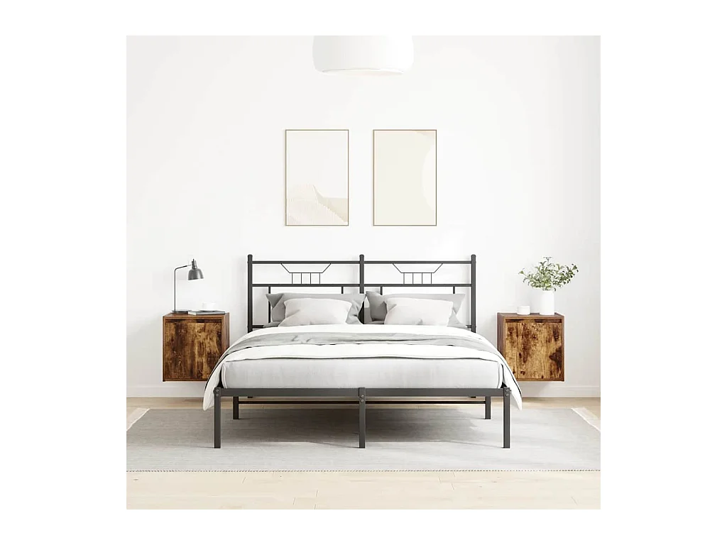 Mesitas de noche de pared 2 uds roble ahumado 38x34x40 cm