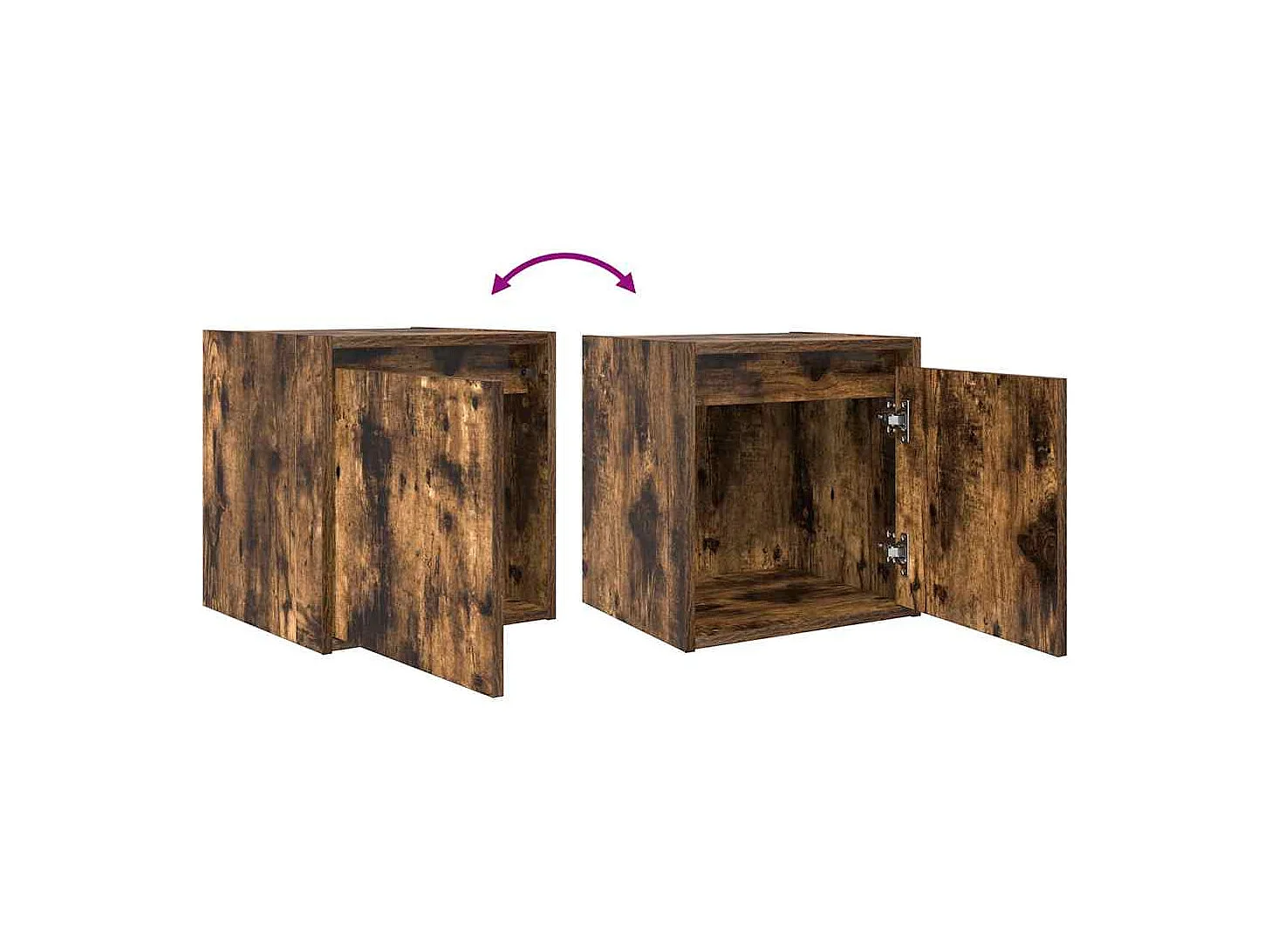 Mesitas de noche de pared 2 uds roble ahumado 38x34x40 cm