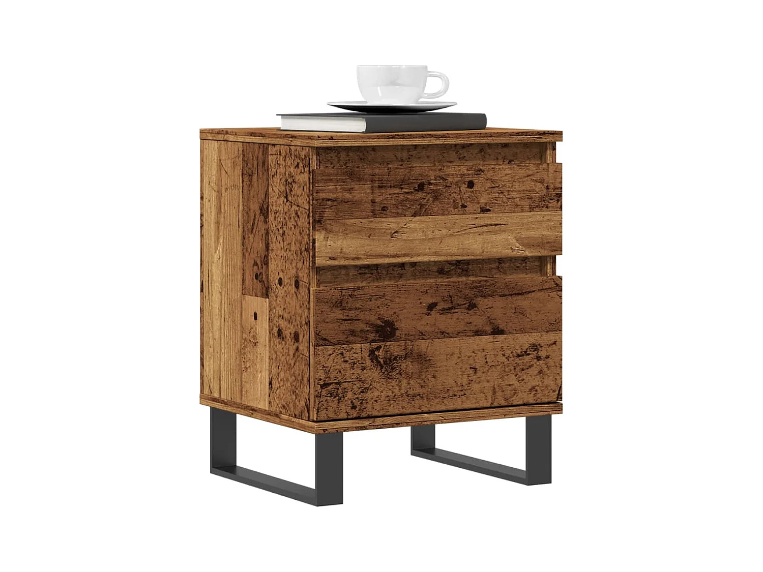 Tables de chevet 2 pcs vieux bois 40x35x50 cm bois d’ingénierie