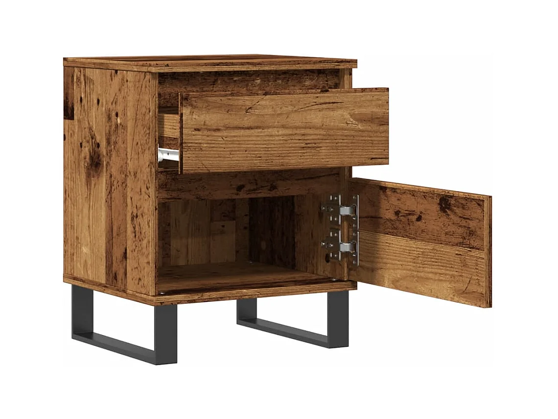 Tables de chevet 2 pcs vieux bois 40x35x50 cm bois d’ingénierie