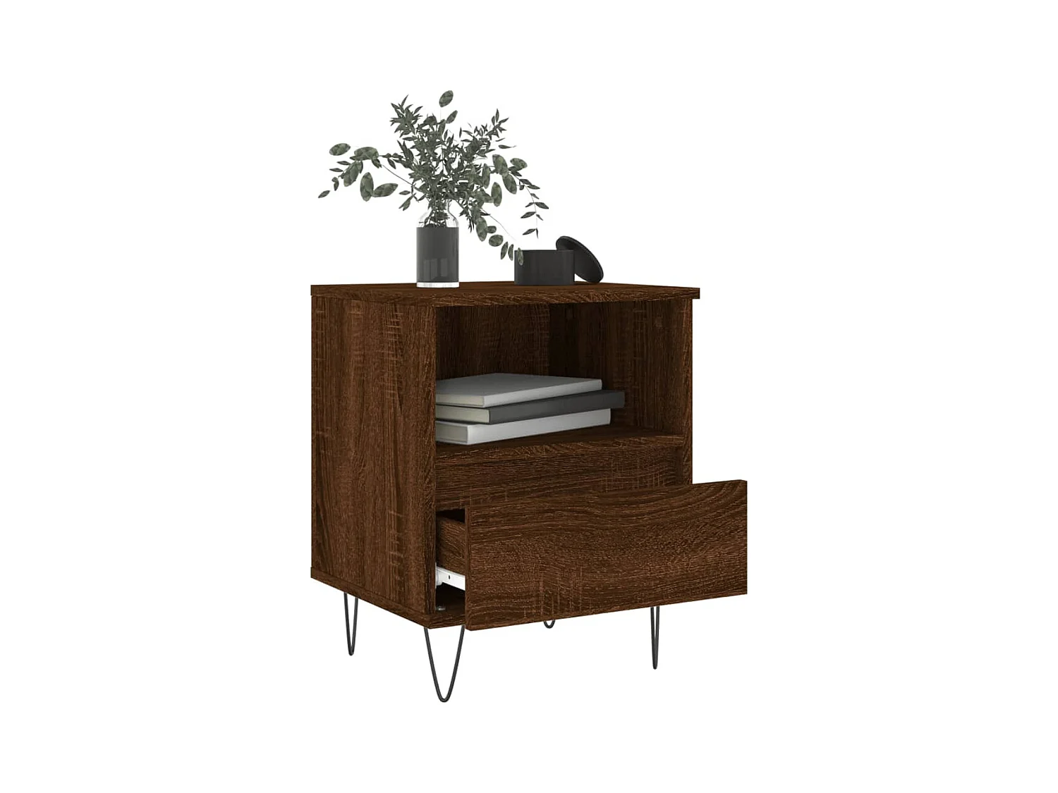 Nachtkastjes 2 stuks eikenbruin 40x35x50 cm bewerkt hout