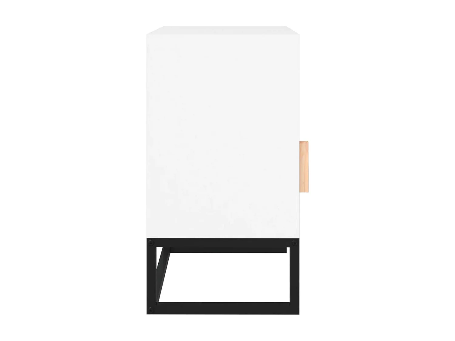 Comodino bianco 40x30x55,5 cm in legno ingegnerizzato e ferro