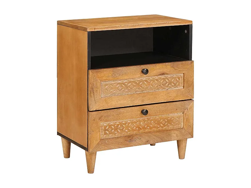 Comodino con cassetto Marrone chiaro 50 x 33 x 60 cm