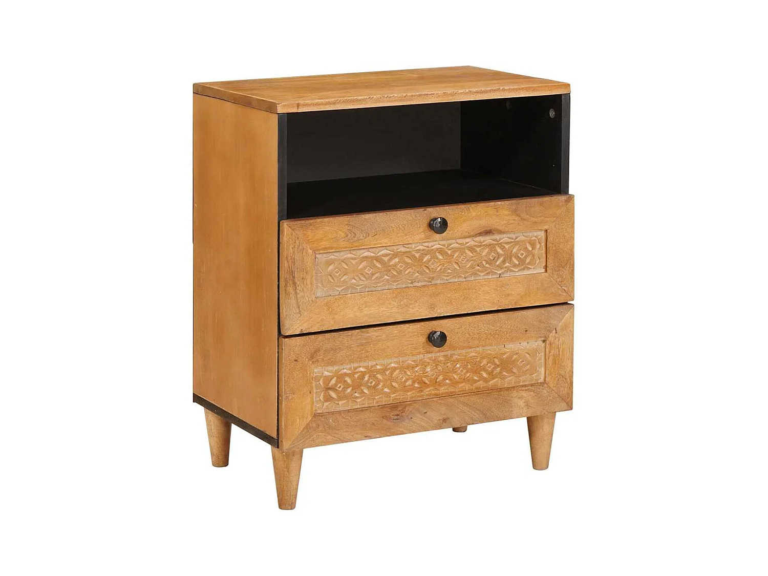 Mesita de noche con cajón Marrón claro 50 x 33 x 60 cm