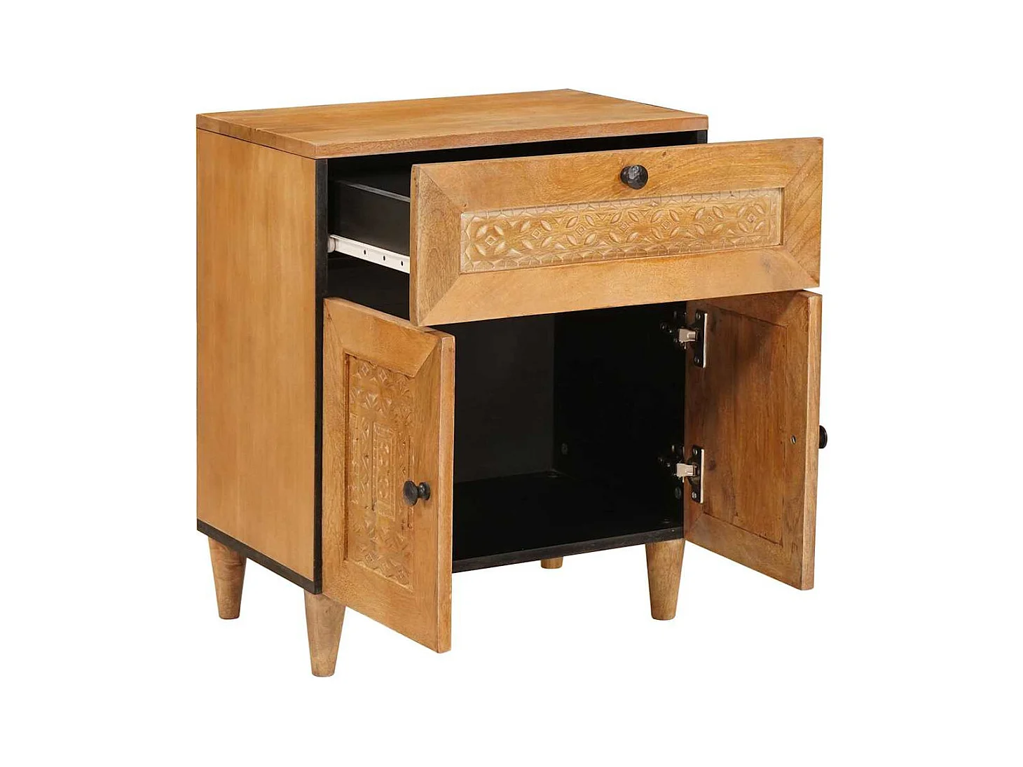 Mesita de noche con cajón Marrón claro 50 x 33 x 60 cm