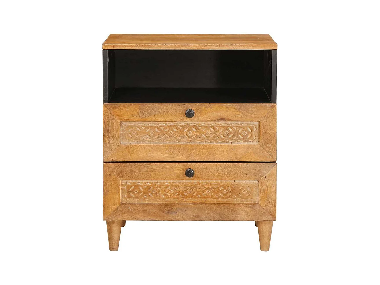 Mesita de noche con cajón Marrón claro 50 x 33 x 60 cm