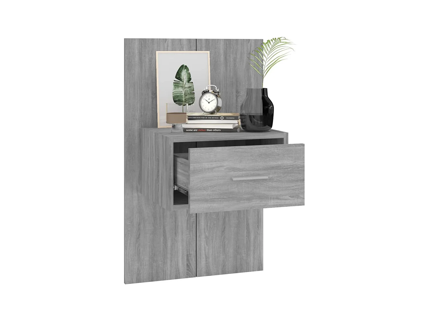 2-teilige wandmontierte Nachttische in Sonoma-Grau