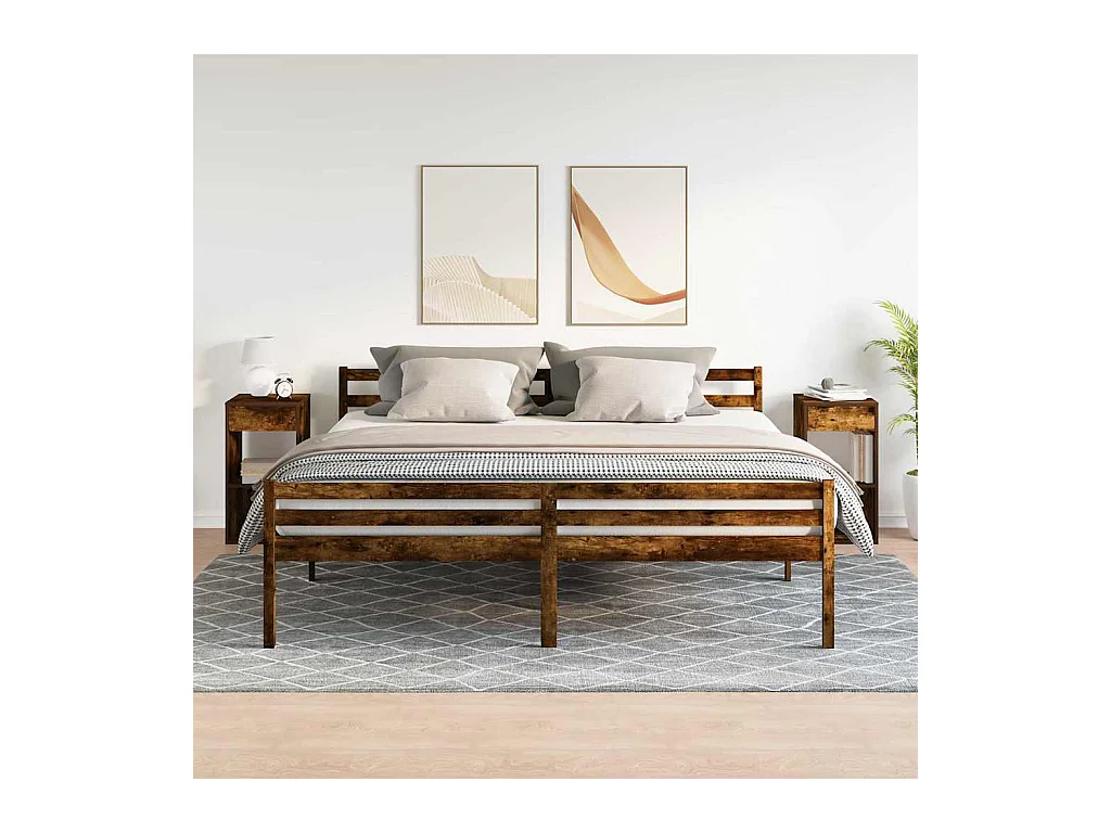 Comodini con cassetto 2 pz rovere affumicato 35x34x66,5 cm