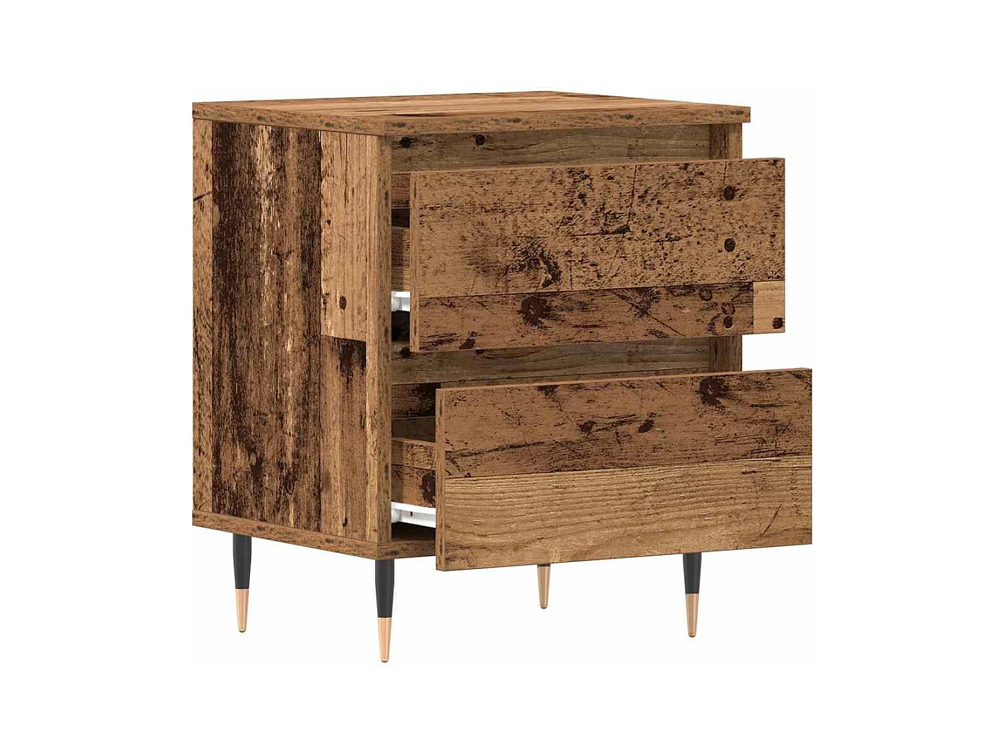 Cabinet de chevet avec tiroir 2 pcs Bois ancien 40 x 35 x 50 cm