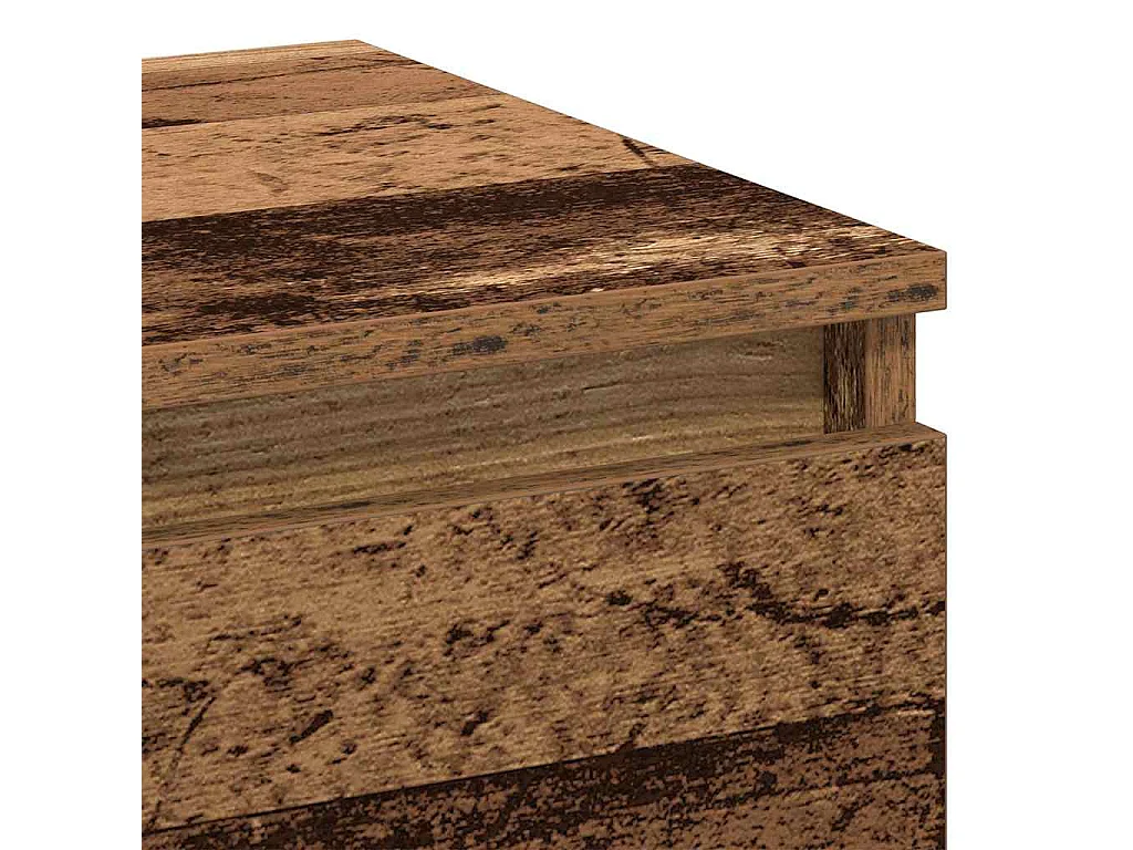 Mesilla de noche con cajón 2 piezas Madera antigua 40 x 35 x 50 cm