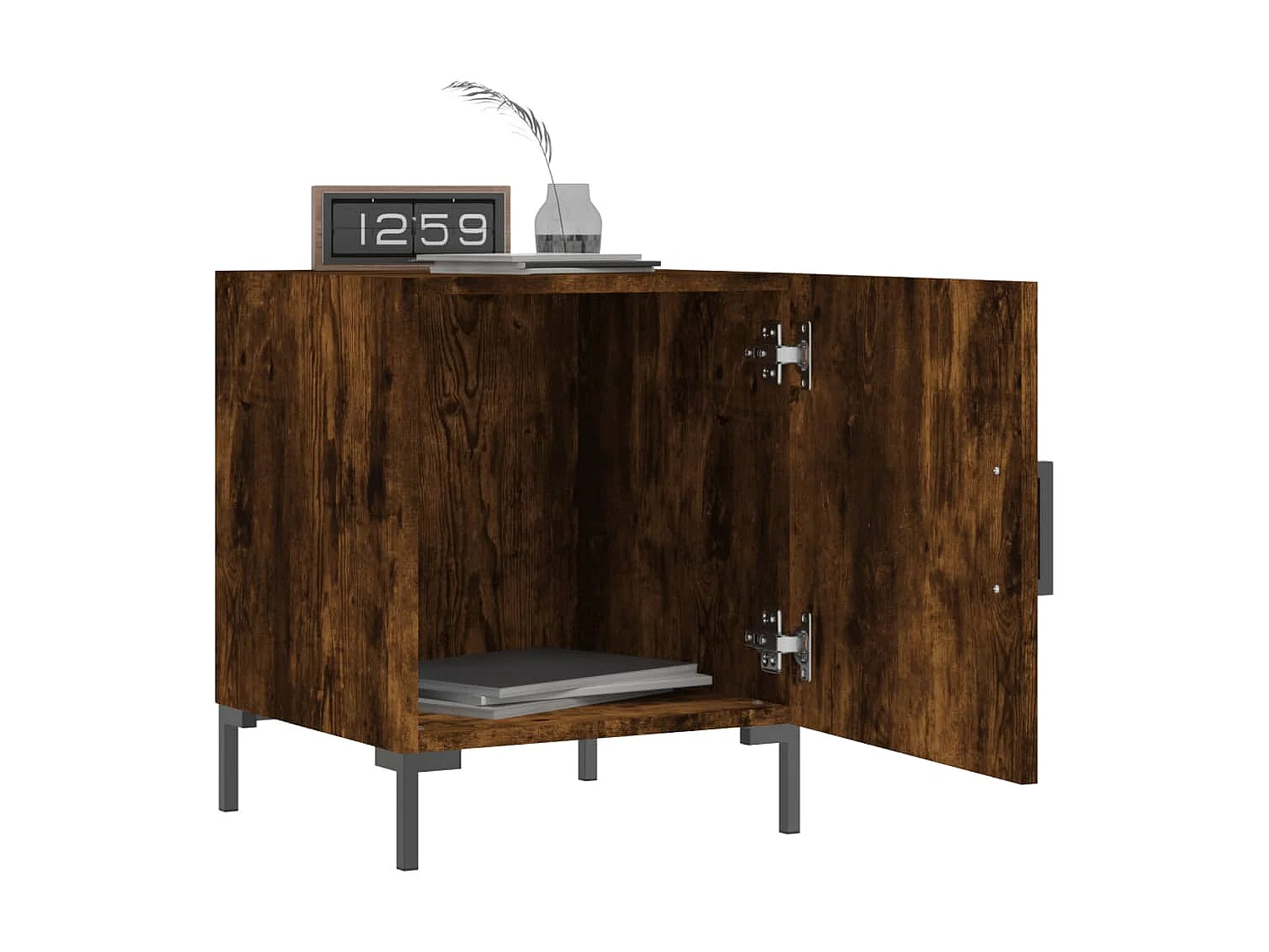 Comodini 2 pezzi rovere affumicato 40x40x50 cm legno ingegnerizzato